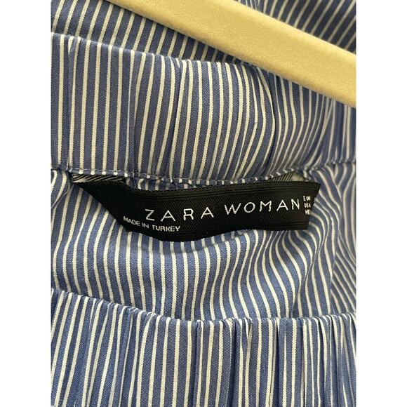 Zara Woman Cotton Elastic Off-the-Shoulder Striped Blouse Size Small - Picture 4 of 6